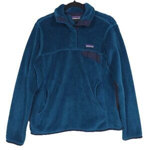 PATAGONIA Women's SMALL RE-TOOL SNAP-T Fleece Pullover Jacket Blue POLARTEC‎